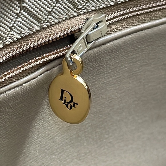 Vintage Christian Dior Honeycomb Flap Shoulder Bag Satchel Beige Designer - Picture 15 of 17